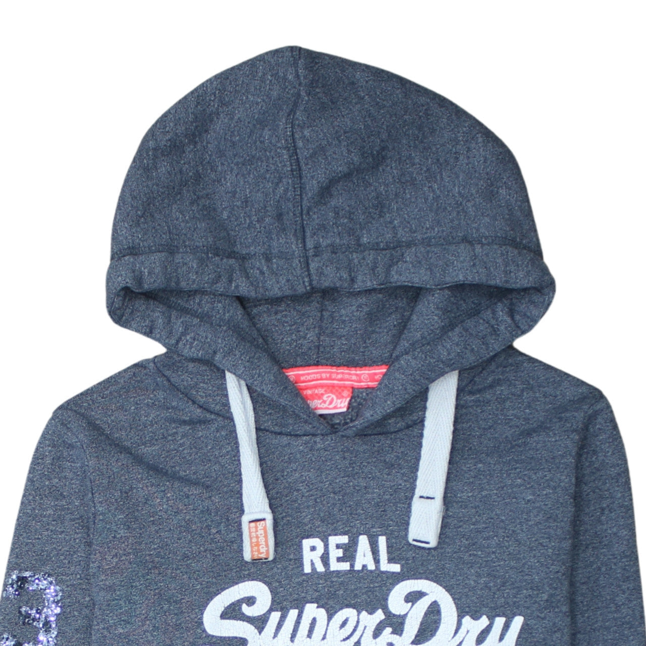 Womens UK Size M Superdry Grey Pullover Hoodie