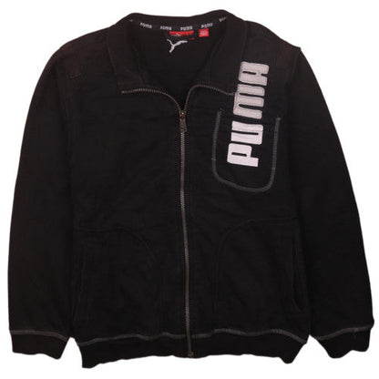 Puma Boys Black Full Zip Sweatshirt Size 12 Years Logo Fleece