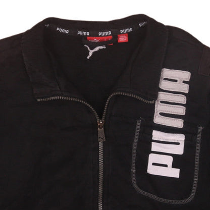 Puma Boys Black Full Zip Sweatshirt Size 12 Years Logo Fleece