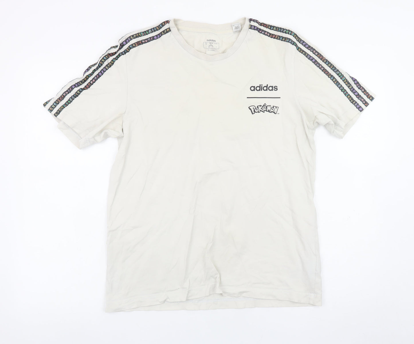 Mens UK Size L adidas Beige  T-Shirt