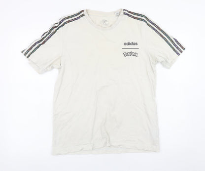 Mens UK Size L adidas Beige  T-Shirt
