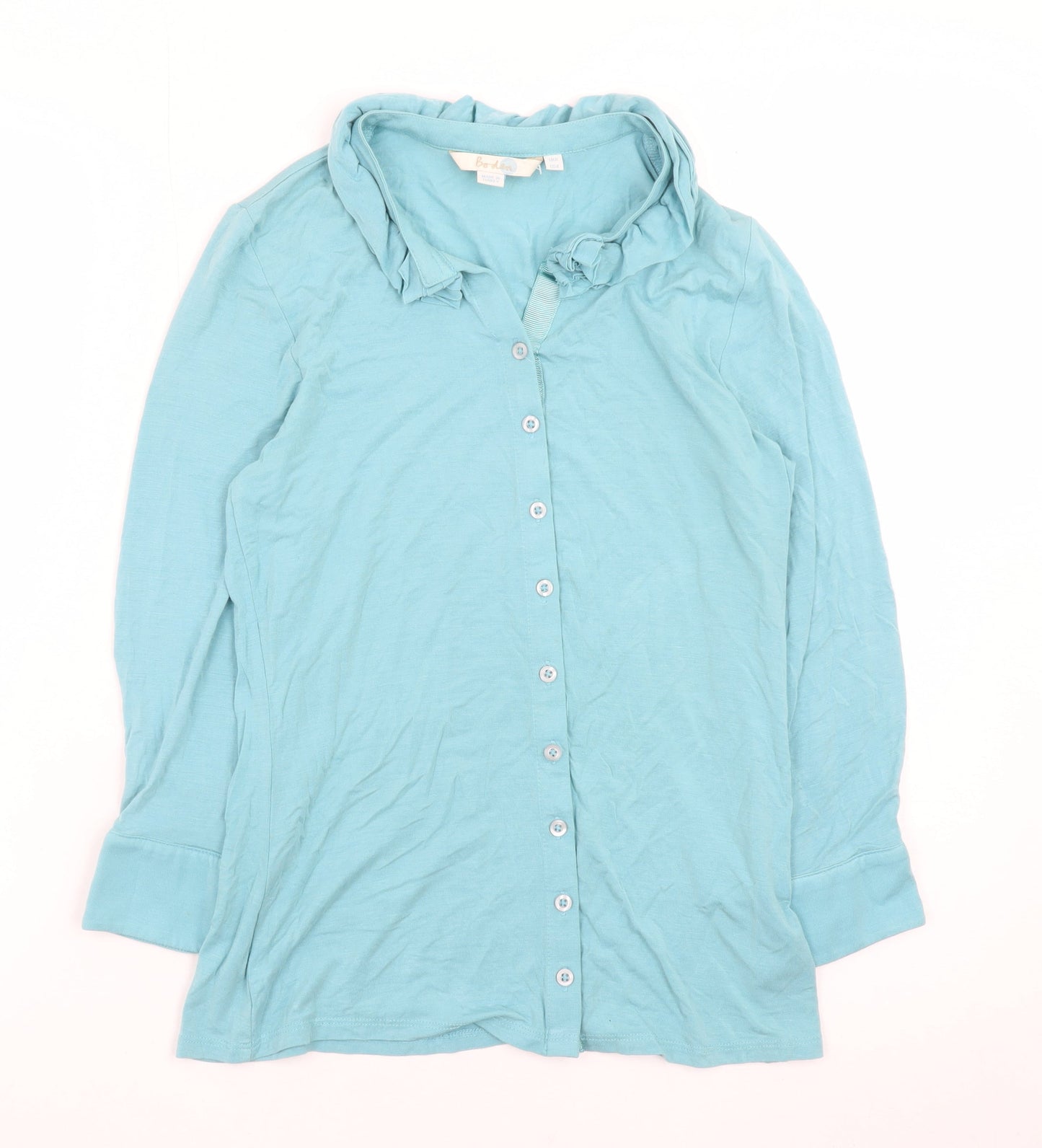 Womens UK Size 8 Boden Blue Basic Button-Up