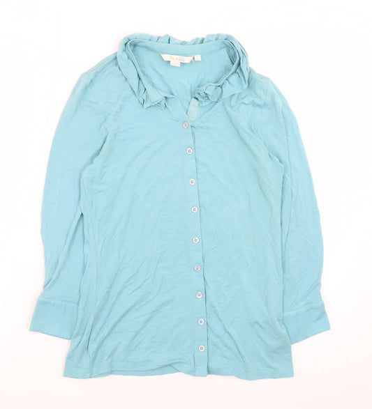 Womens UK Size 8 Boden Blue Basic Button-Up