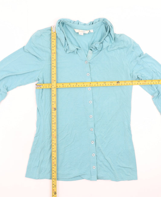Womens UK Size 8 Boden Blue Basic Button-Up