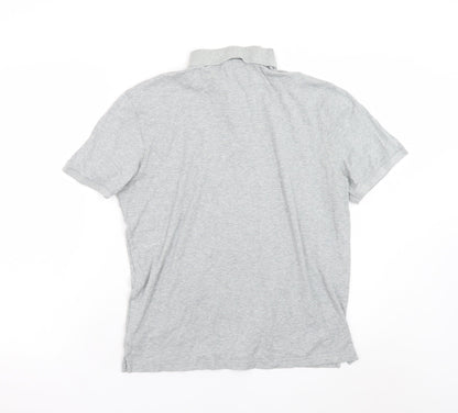 Michael Kors Men's Grey Cotton Short Sleeve Polo Shirt M