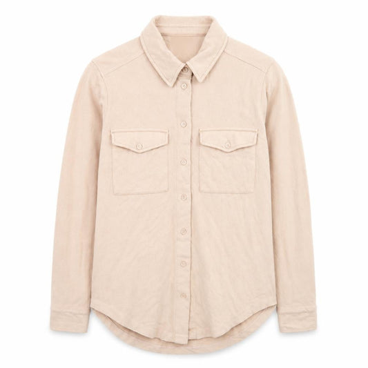 Womens UK Size M Reiss Beige Basic Button-Up
