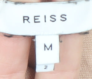 Womens UK Size M Reiss Beige Basic Button-Up