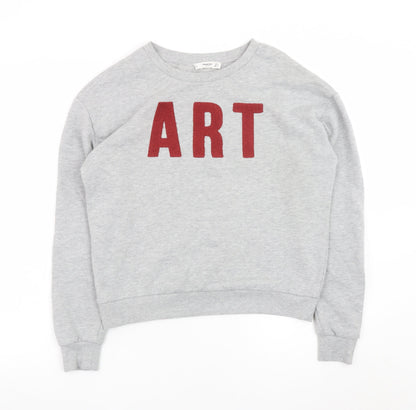 Womens UK Size XS Mango Grey Pullover Sweatshirt