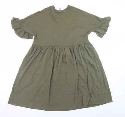 ASOS Women’s Green Size 10 Cotton Smock Knee Length Dress