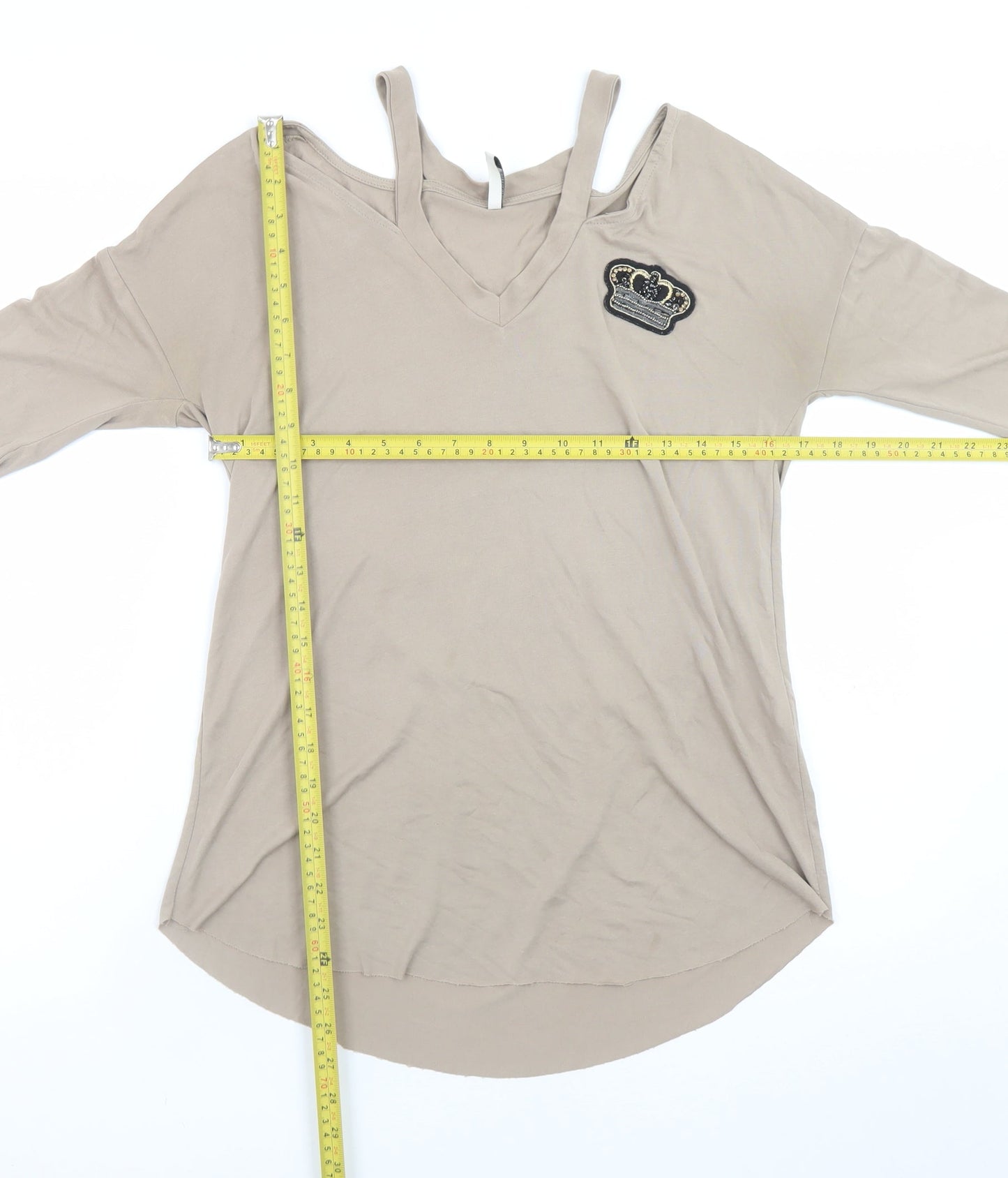 Womens UK Size 8 Stradivarius Beige Camisole T-Shirt