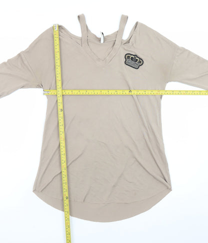 Womens UK Size 8 Stradivarius Beige Camisole T-Shirt