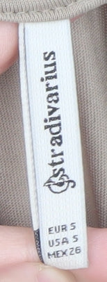 Womens UK Size 8 Stradivarius Beige Camisole T-Shirt