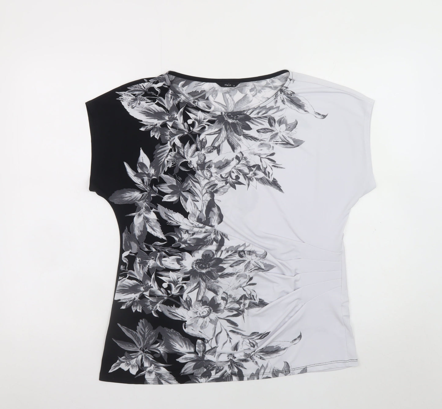 Womens UK Size 16 M&Co Black Basic T-Shirt