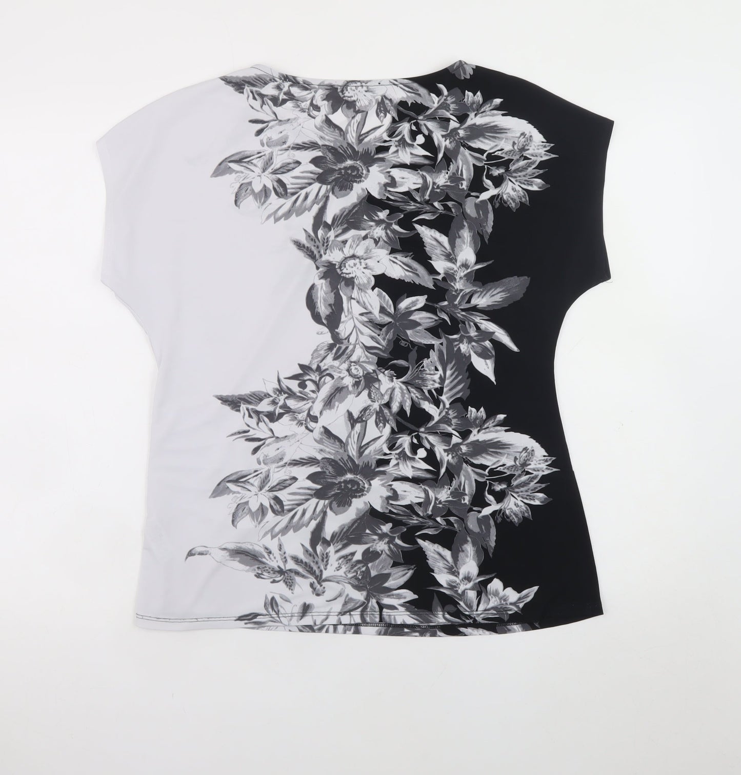 Womens UK Size 16 M&Co Black Basic T-Shirt