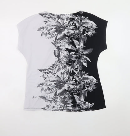 Womens UK Size 16 M&Co Black Basic T-Shirt