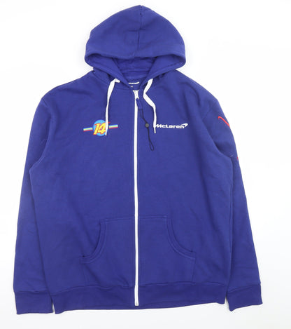 Mens UK Size 2XL McLaren Blue Full Zip Hoodie