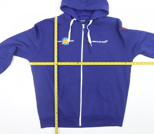 Mens UK Size 2XL McLaren Blue Full Zip Hoodie