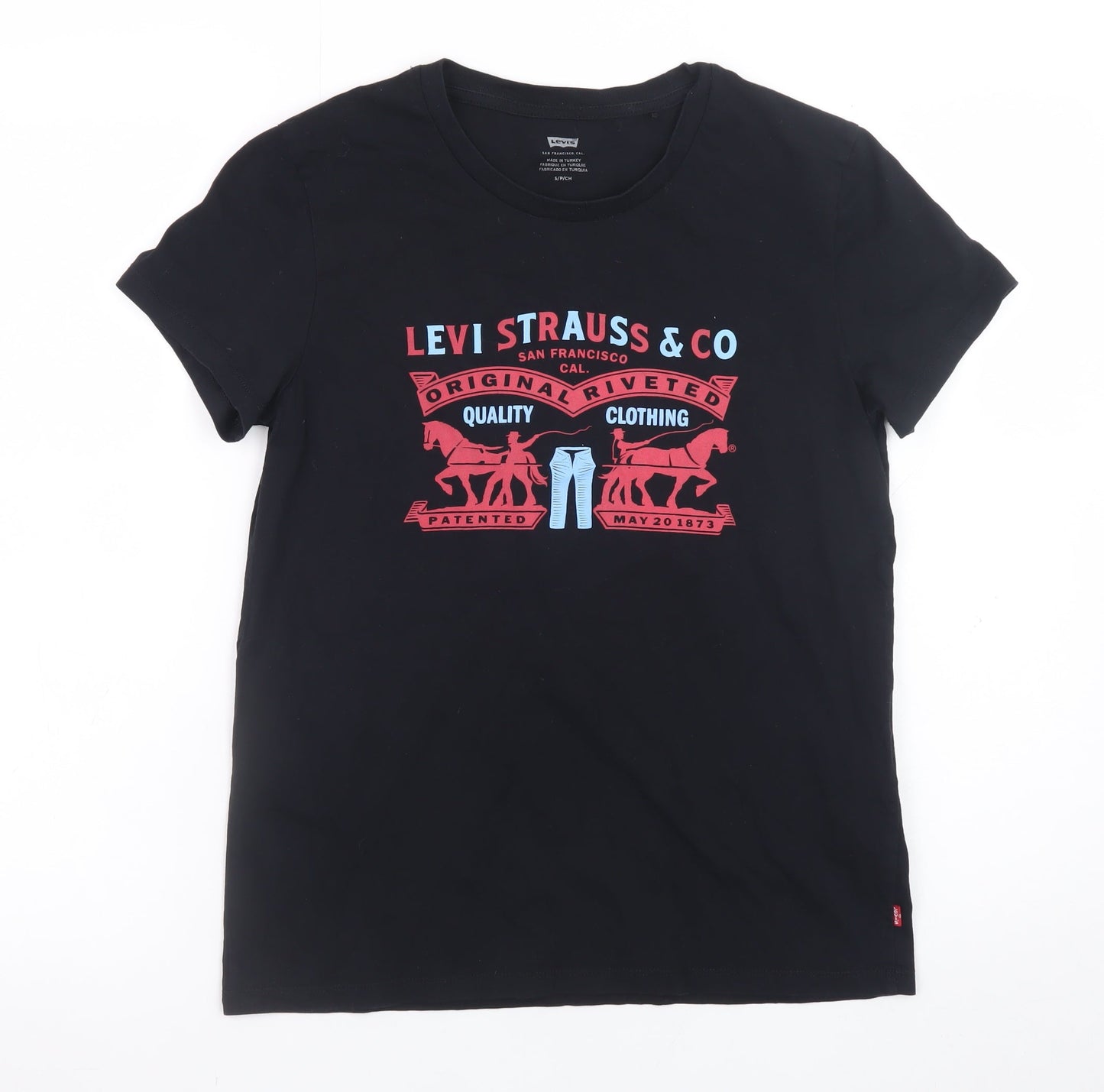 Womens UK Size S Levi's Black Basic T-Shirt