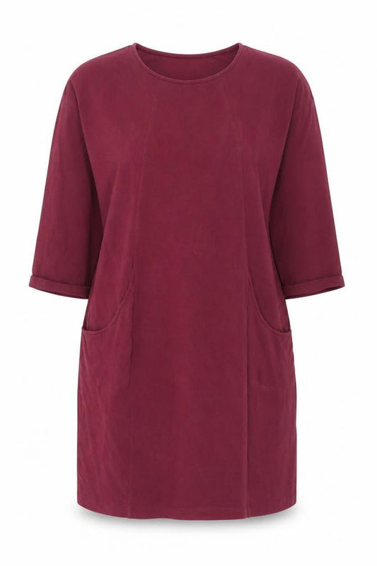 Front view of Roman Women Red, size 12, Shift Dress 3/4 Sleeve Knee Length