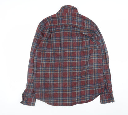Weatherproof Vintage Men's Red Plaid Flannel Button-Up Shirt Size L