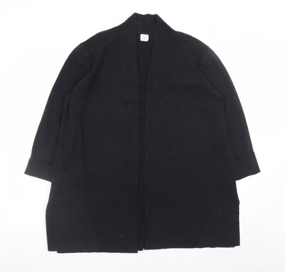 John Lewis Women’s Black Wool Blend Longline Cardigan Size 16
