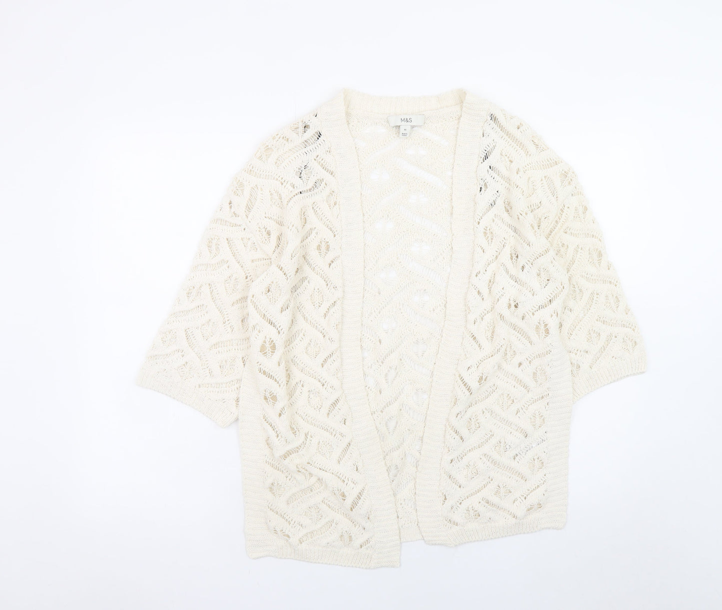 Womens UK Size XS Marks and Spencer Ivory Cardigan Jumper
