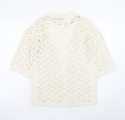 Womens UK Size XS Marks and Spencer Ivory Cardigan Jumper