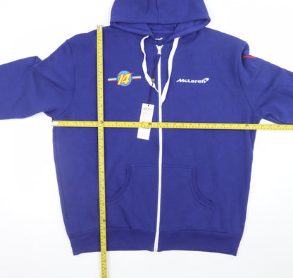 Mens UK Size 2XL McLaren Blue Full Zip Hoodie