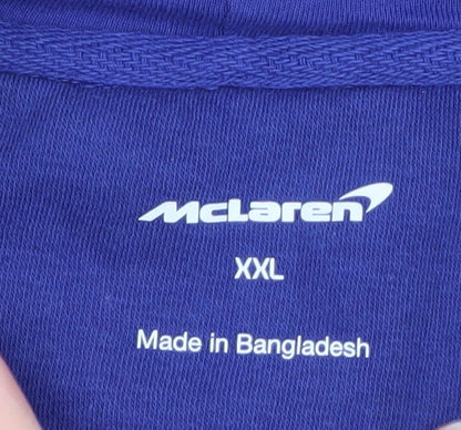 Mens UK Size 2XL McLaren Blue Full Zip Hoodie