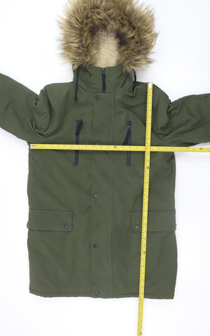 Mens UK Size S New Look Green Parka Coat