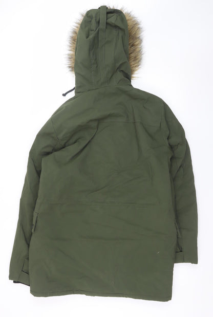 Mens UK Size S New Look Green Parka Coat