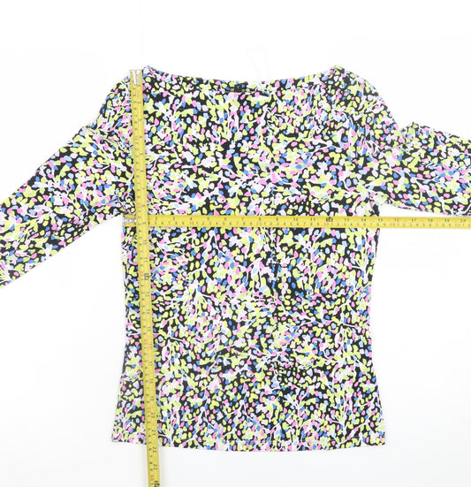 Ted Baker Women's Multicoloured Floral Long Sleeve Jersey Blouse Size 8