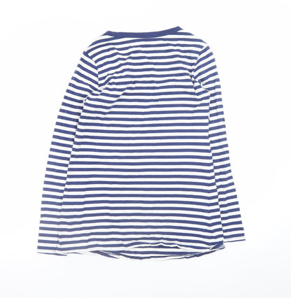 George Maternity Blue White Striped Long Sleeve V-Neck Top UK 10