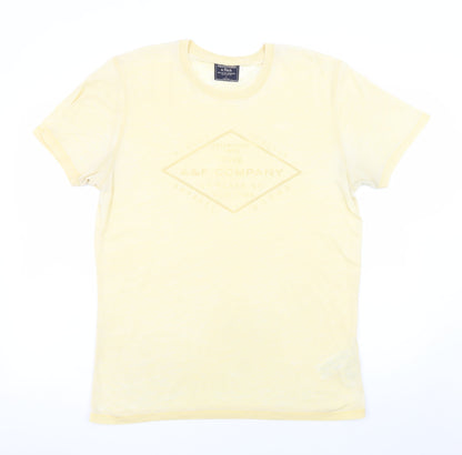 Abercrombie & Fitch Men's Yellow Graphic Logo T-Shirt Size L