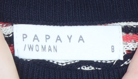 Womens UK Size 8 Papaya Multicoloured Pullover Jumper
