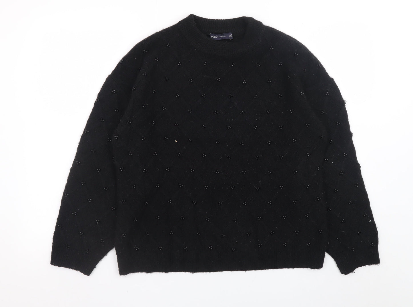 Womens UK Size M Marks and Spencer Black Pullover Jumper
