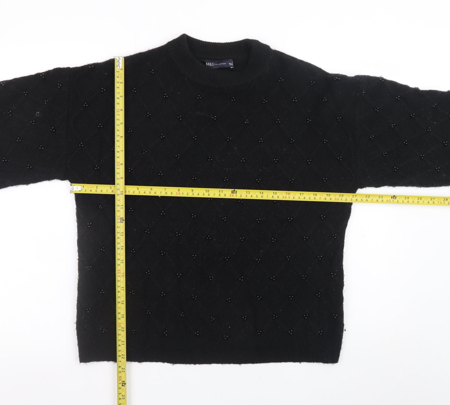 Womens UK Size M Marks and Spencer Black Pullover Jumper