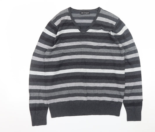 Mens UK Size M Marks and Spencer Grey Pullover Jumper