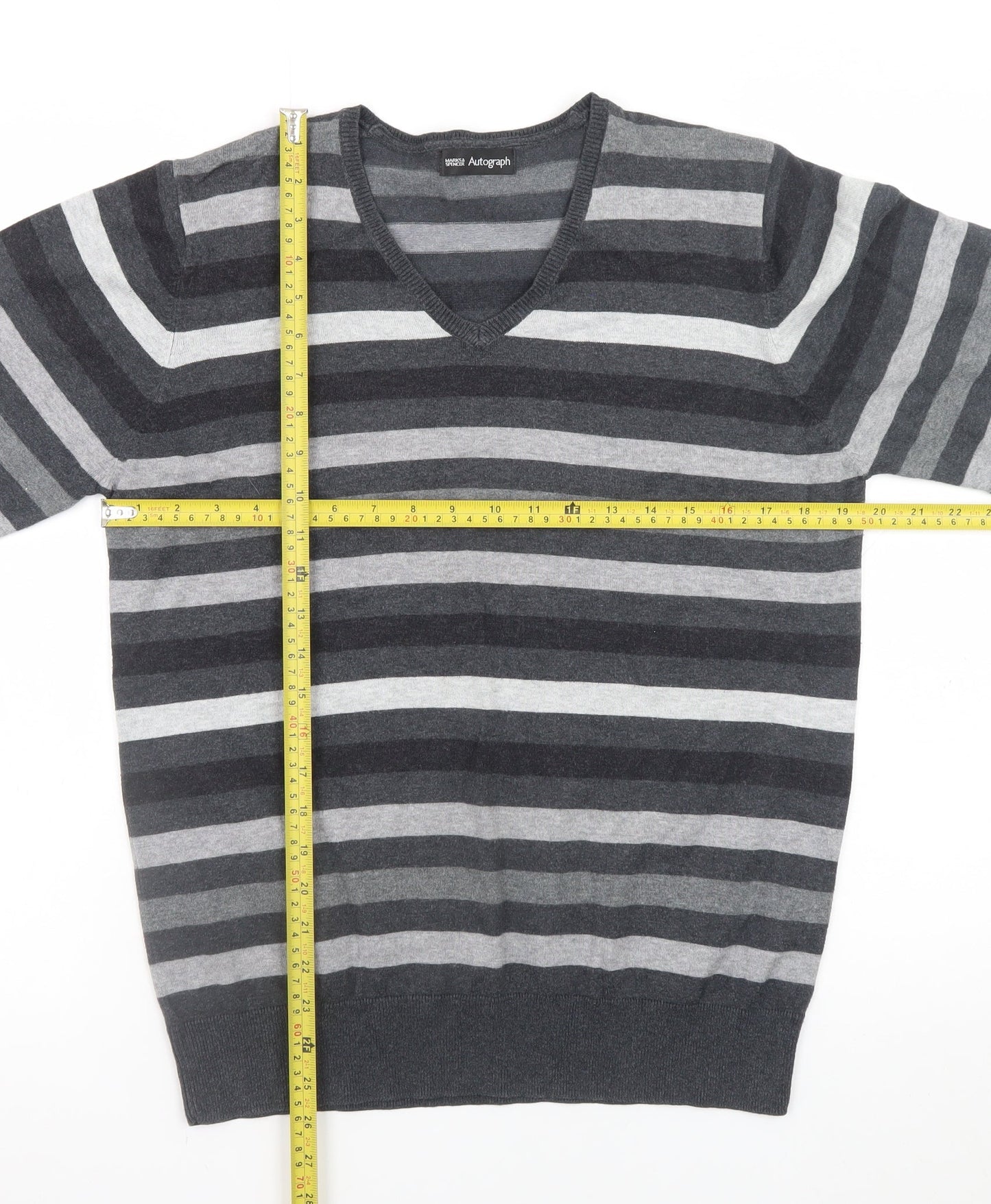 Mens UK Size M Marks and Spencer Grey Pullover Jumper
