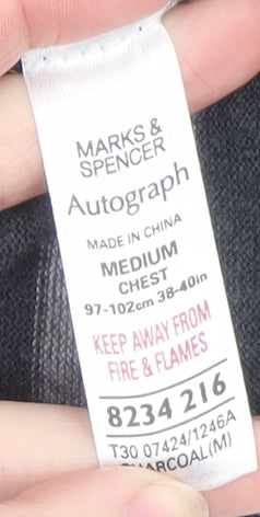 Mens UK Size M Marks and Spencer Grey Pullover Jumper