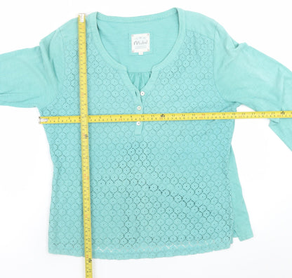 Womens UK Size 14 Mistral Green Tunic Blouse