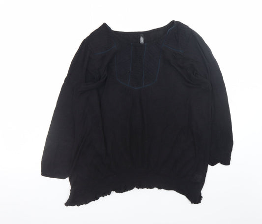 Womens UK Size 18 NEXT Black Tunic Blouse