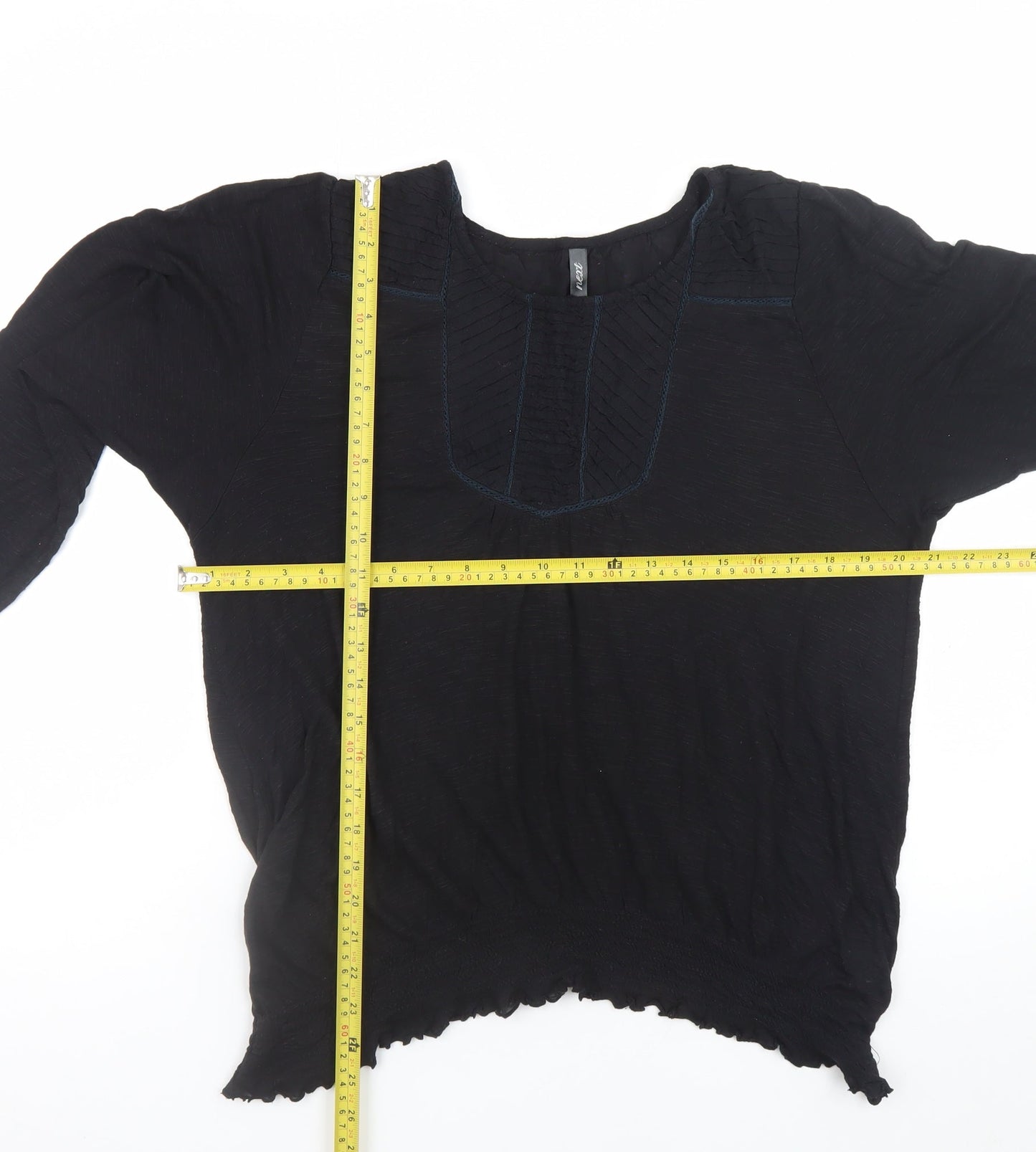 Womens UK Size 18 NEXT Black Tunic Blouse