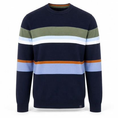Next Men's Multicoloured Cotton Crew Neck Striped Jumper M