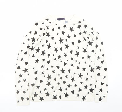 Womens UK Size 10 Marks and Spencer White Pullover Jumper