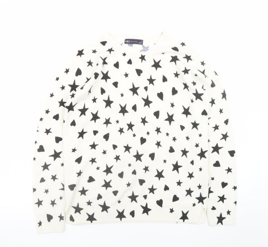 Womens UK Size 10 Marks and Spencer White Pullover Jumper