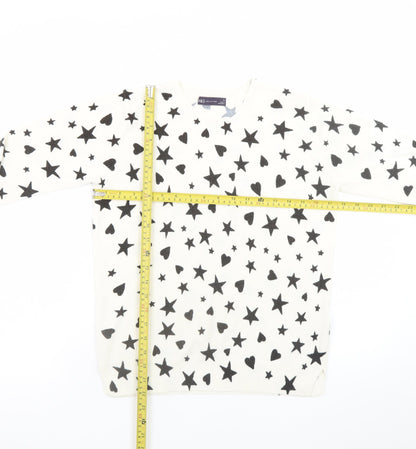 Womens UK Size 10 Marks and Spencer White Pullover Jumper