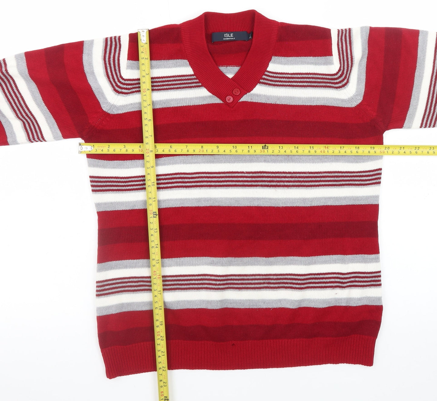 Womens UK Size 14 ISLE Essentials Red Pullover Jumper