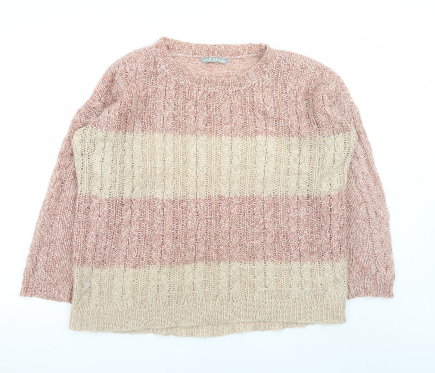 Womens UK Size 14 Marks and Spencer Pink Pullover Jumper