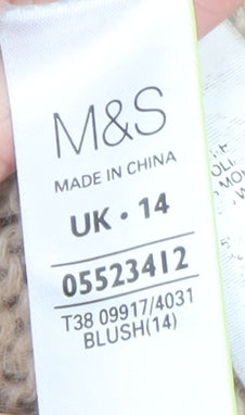 Womens UK Size 14 Marks and Spencer Pink Pullover Jumper